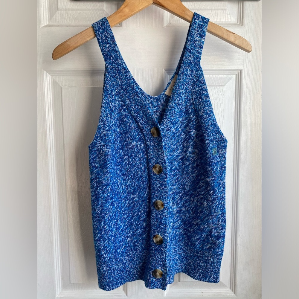 LOFT Knit Sweater Tank Top Vest Blue Size XS NWT